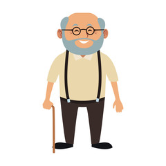 Cute grandfather cartoon vector illustration graphic design