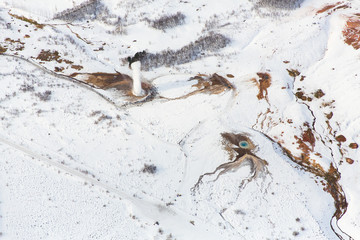 Strokkur erupts from above, Iceland