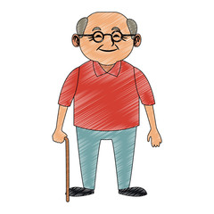 Cute grandfather cartoon vector illustration graphic design