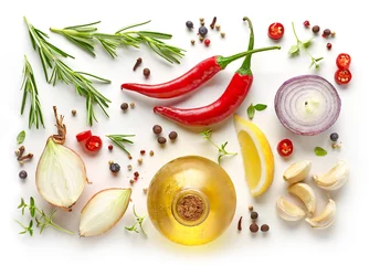 Photo sur Plexiglas Aromatique divers ingrédients pour faire la marinade
