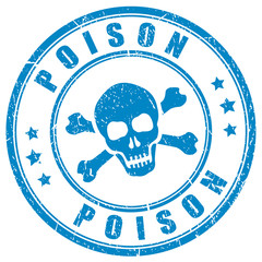 Poison skull vector stamp