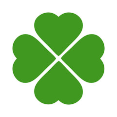Four leaves shamrock vector icon