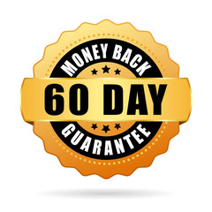 60 day money back guarantee vector icon