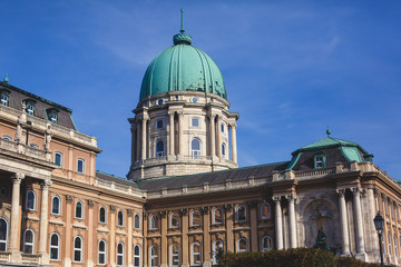 Fototapeta na wymiar Royal Palace, Buda Castle, Budapest, Hungary, beautiful summer day