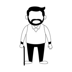 Cute grandfather cartoon vector illustration graphic design