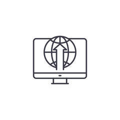 Access to the Internet linear icon concept. Access to the Internet line vector sign, symbol, illustration.