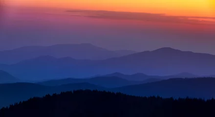 Fototapeten Sonnenuntergang im Smokey Mountain Nationalpark © jdross75