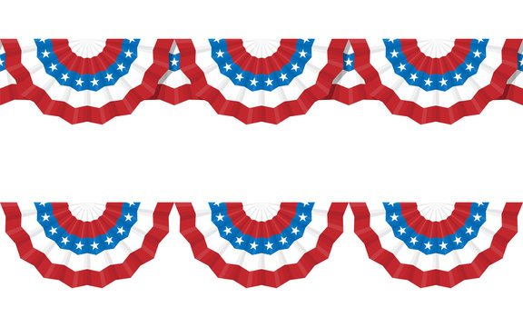 Round bunting decoration, for american Independence day celebrat