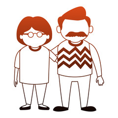 Cute grandparents couple cartoon vector illustration graphic design