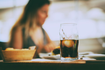 Cola refreshment at restaurant