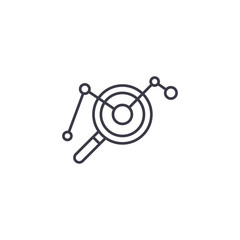 Analysis of decline linear icon concept. Analysis of decline line vector sign, symbol, illustration.