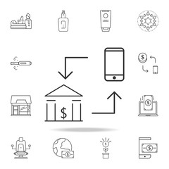 mobile bank icon. Detailed set of web icons and signs. Premium graphic design. One of the collection icons for websites, web design, mobile app