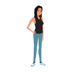 Fototapeta premium Young woman cartoon with casual clothes vector illustration graphic design