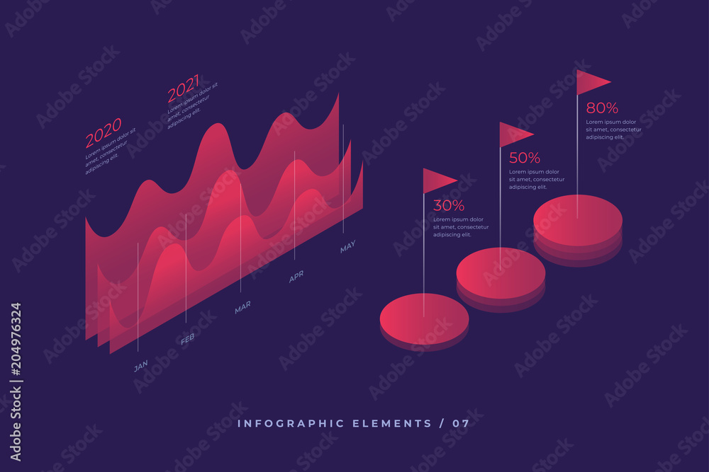 Wall mural infographic vector elements. illustration of data financial graphs or diagrams, information data sta