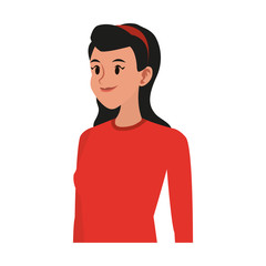 Young woman cartoon with casual clothes vector illustration graphic design