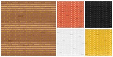 Fototapeta premium Creative vector illustration of color brick textures collection. Art design wall collection. Abstract concept graphic element
