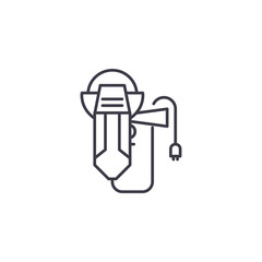 Angle-drive grinder linear icon concept. Angle-drive grinder line vector sign, symbol, illustration.