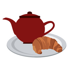 Bread and coffee breakfast vector illustration graphic design