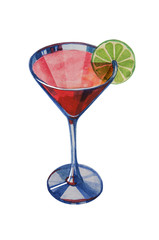 Hand drawn watercolor drinks party