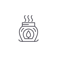 Aromatherapy linear icon concept. Aromatherapy line vector sign, symbol, illustration.