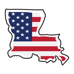 Isolated map of the state of Louisiana