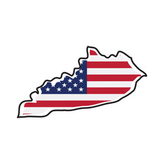 Isolated map of the state of Kentucky