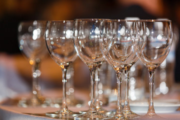 Empty wine glasses, abstract art.