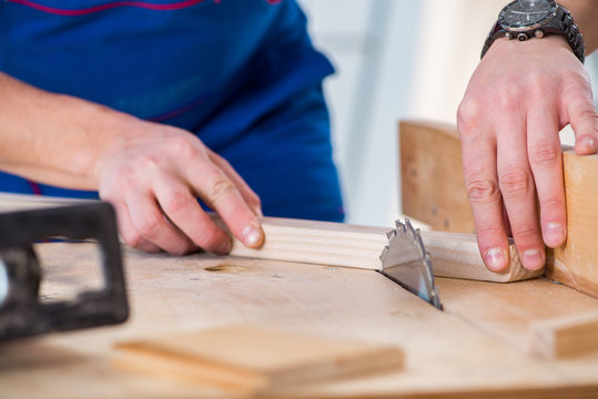 Contractor working in the workshop