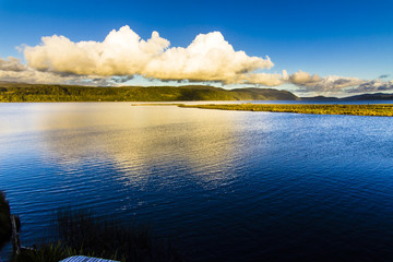 Cucao Lake in Chiloe island an amazing and relaxing place in full contact with nature. Here we can see it during dawn time