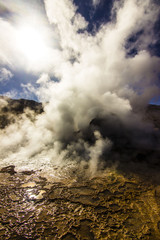 "El Tatio" Geysers one of the Atacama wonders, amazing thermal waters at 4500 masl inside the Andes, Chile