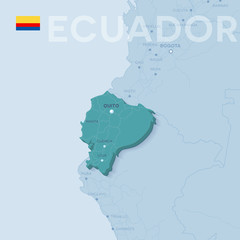 Verctor Map of cities and roads in Ecuador.