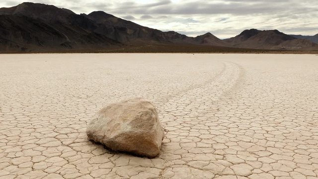 The famous moving rocks in Death Valley
