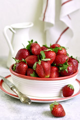 Heap of fresh ripe organic strawberry.