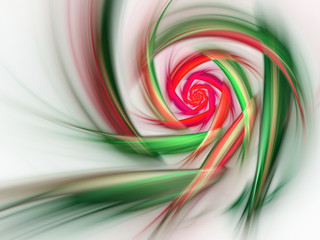 Obraz premium Green and yellow fractal spiral, digital artwork for creative gr