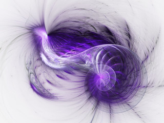 Naklejka premium Abstract violet fractal spiral, digital artwork for creative graphic design