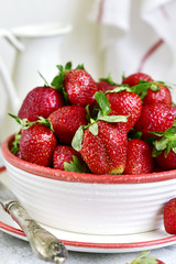 Heap of fresh ripe organic strawberry.
