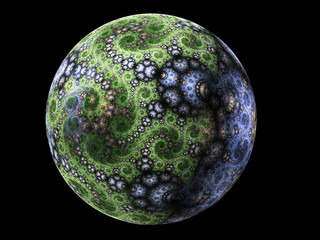 Abstract fractal planet earth, digital artwork for creative graphic design