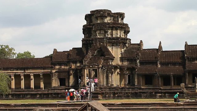 Angkor Wat is a giant Hindu temple complex in Cambodia