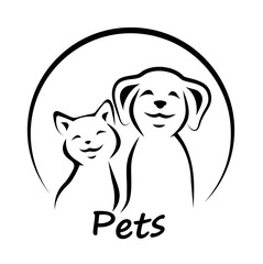 Vector icon cat and dog.