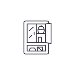 Bathroom cabinet linear icon concept. Bathroom cabinet line vector sign, symbol, illustration.