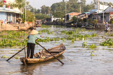 Boats are also being used as a taxi in Mekong Delta in Vietnam
