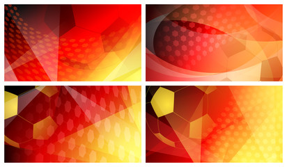 Set of four football or soccer abstract backgrounds with big ball in national colors of Germany © Olga Moonlight