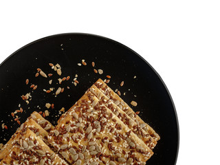 Cookies with cereals, healthy cookies with sunflower seeds, flax seeds and sesame seeds