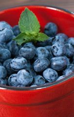 Vertical view of red berries plate
