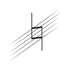 Isolated natural accidental note on a pentagram