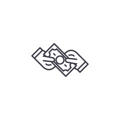 Bribe linear icon concept. Bribe line vector sign, symbol, illustration.