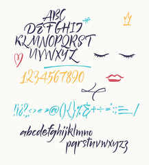 Handwritten brush font