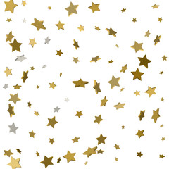 Gold stars. Confetti celebration, Falling golden abstract decoration for party, birthday celebrate, anniversary or event, festive. Festival decor. Soft colors, transparency