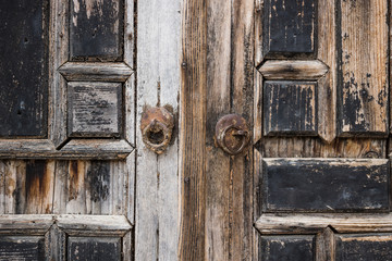Detail of a abadoned door with arab ornaments at Emir Bachir Chahabi Palace Beit ed-Dine in mount Lebanon Middle east, Lebanon