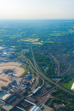 Bautiful view on Gatwick airport and England from above